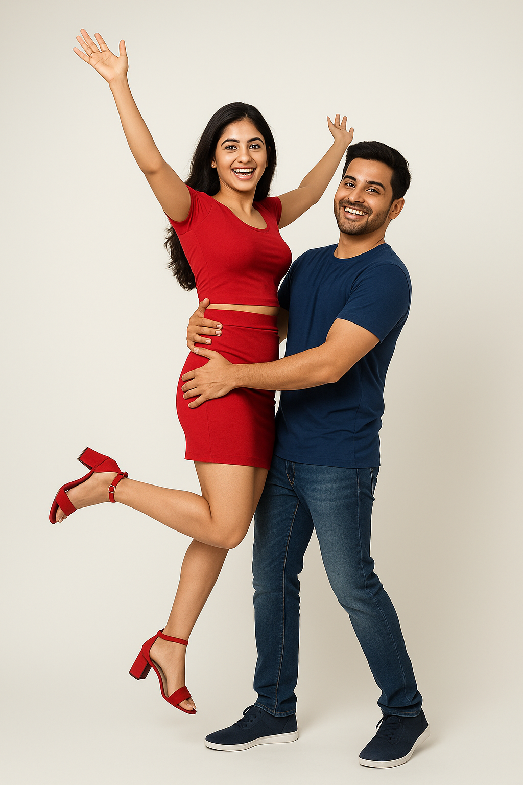 boy-liftting-red-color-girl